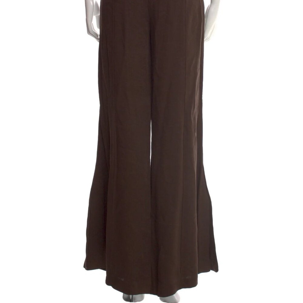 La Ligne Wide Leg Linen Blend Pant • Coffee Brown • Size 6
